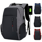 Durable travel backpacking backpack in gray with USB charging port
