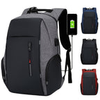 Durable travel backpacking backpack in gray with USB charging port