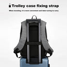 Gray travel backpacking backpack with trolley case fixing strap for convenience