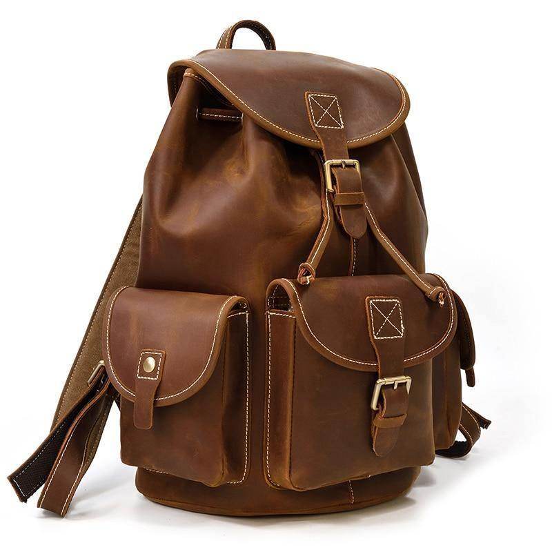 Luggage & Bags - Backpacks Travel Backpacks Leather Knapsack School Casual Daypack