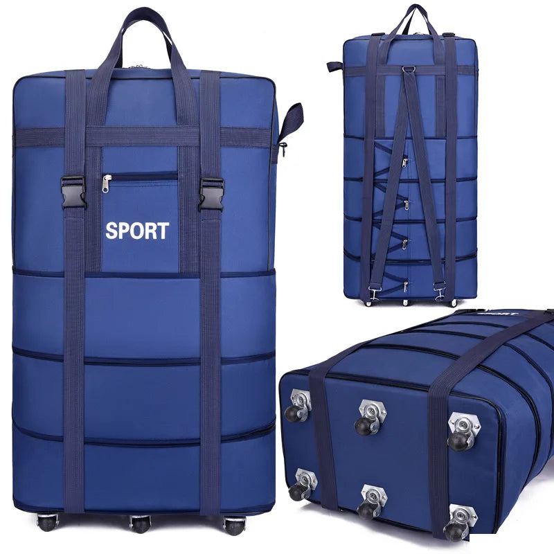 Navy travel bag with durable material for sports and travel