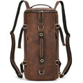 Brown leather travel bag, durable design for weekend getaways