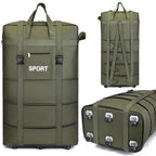 Olive green travel bag with durable material for sports and travel