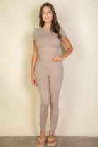 Soft beige Women's T-Shirt from VacationGrabs, an ideal travel clothing essential for women