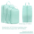 Blue travel compression packing cubes for organized travel packing