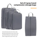 Set of 4 gray travel compression packing cubes for organized luggage