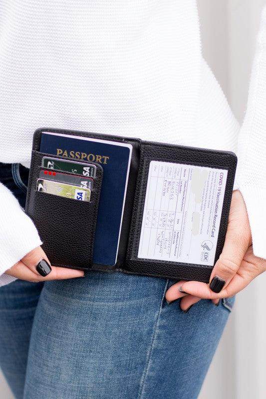 Aili's Corner travel credit card holder with passport and cards securely stored for easy access