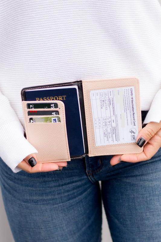 Aili's Corner travel credit card holder with slots for cards and a passport, perfect for travelers