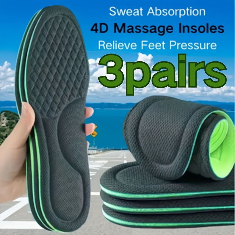 Travel friendly 4D massage insoles for comfort and pressure relief
