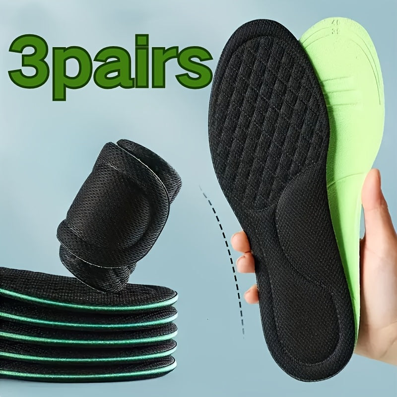 Travel friendly shoe insoles set, soft cushioning for comfort