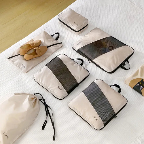 set of 6 thick travel packing cube organizers (photo 1 of 7)