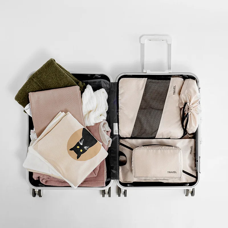 set of 6 thick travel packing cube organizers (photo 2 of 7)