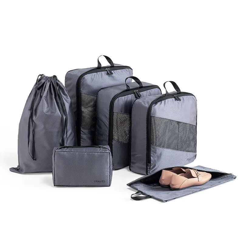set of 6 thick travel packing cube organizers (photo 4 of 7)
