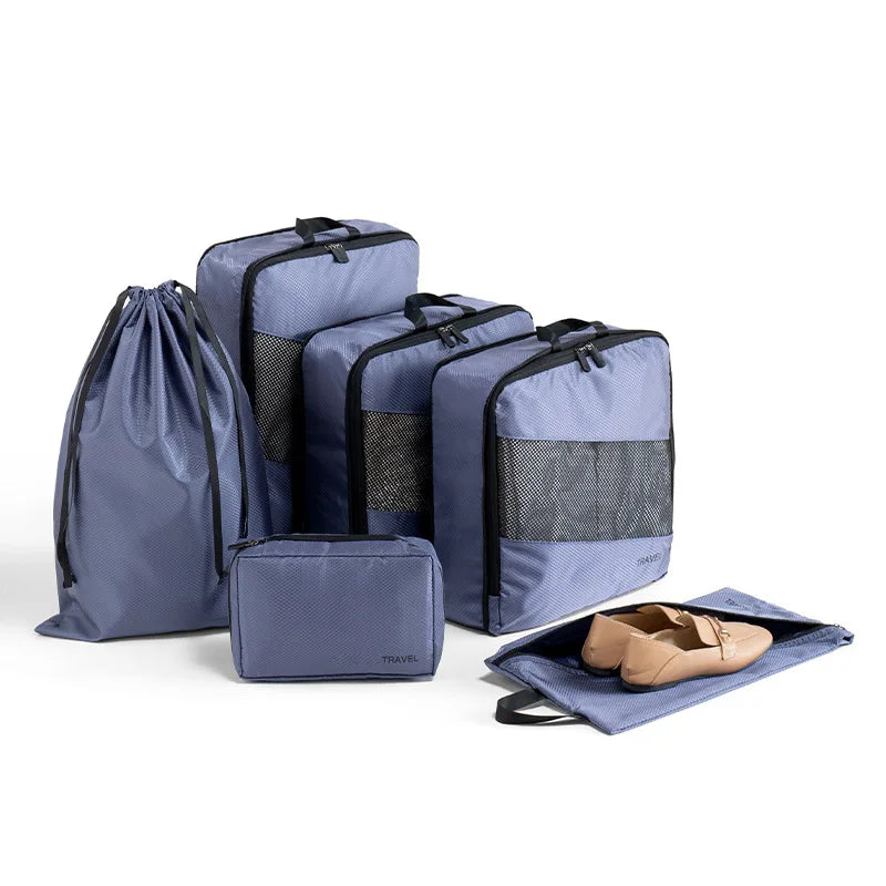 set of 6 thick travel packing cube organizers (photo 6 of 7)