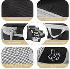 Travel packing cubes set in black, waterproof 210D fabric for organized storage