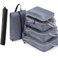 Gray travel packing cubes set for organized luggage and easy packing