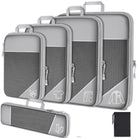 Travel packing cubes set, gray mesh, perfect for organizing clothes