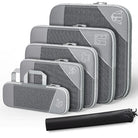 gray travel packing cubes set for organized luggage storage