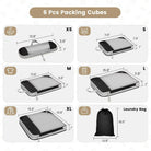 6 pcs travel packing cubes set in various sizes for organized travel