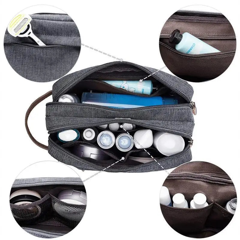 large-capacity divided travel toiletry organizer bag (photo 4 of 9)