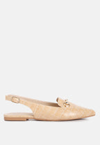 Trempe Croc Slingback Flat Sandals
