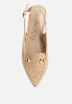 Trempe Croc Slingback Flat Sandals