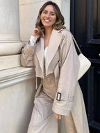 Beige trench coat women, stylish outerwear for all seasons