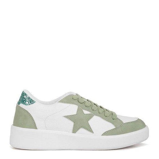 Rag Company trendy star sneakers in white and green with a stylish design for casual wear