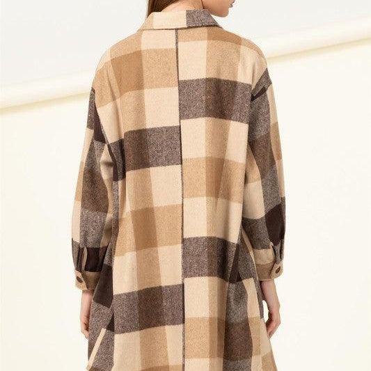 Women's Coats & Jackets Trendy Throwback Checkered Shacket