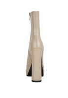 Rag Company Women's Ankle Boots in Beige, stylish trendy vacation boots for women with block heels