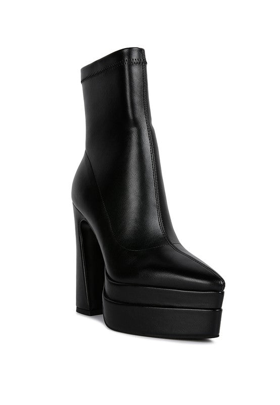 Rag Company trendy vacation boots for women in sleek black with a high block heel