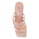 Rag Company Women's Heels in Nude with Strappy Design, perfect trendy vacation footwear