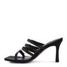 Rag Company trendy vacation footwear in black with stylish straps and a high heel design