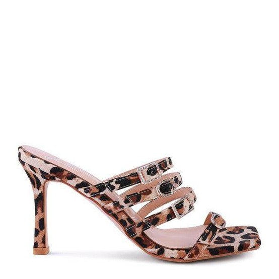 Rag Company trendy vacation footwear with leopard print design and stylish high heel
