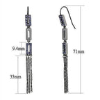 Elegant women's earrings with purple stones and chain details, perfect as trendy vacation jewelry for women