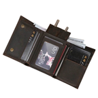 Trifold Leather Short Wallet for Men RFID Multi-Functional