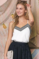 Women's Shirts Trim Attached Camisole Top With Adjustable Trim