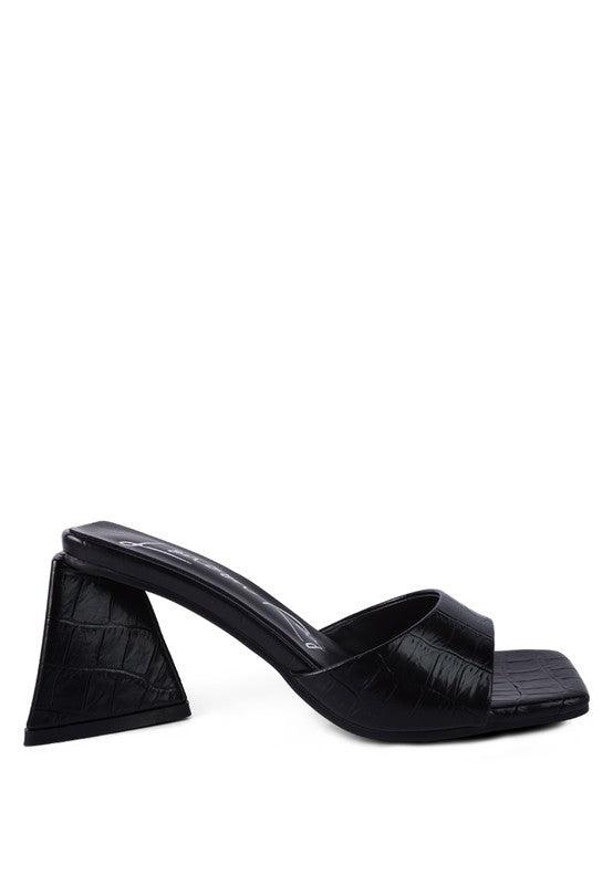 Women's Shoes - Heels Trinity Triangle Block Heeled Croc Sandals