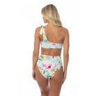 Beach Joy Bikini tropical one shoulder bikini set with floral print high-waisted bottoms
