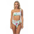Beach Joy Bikini tropical one shoulder bikini set with floral print and high waist bottoms