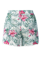 Women's Shorts Tropical Printed Pom Pom Shorts