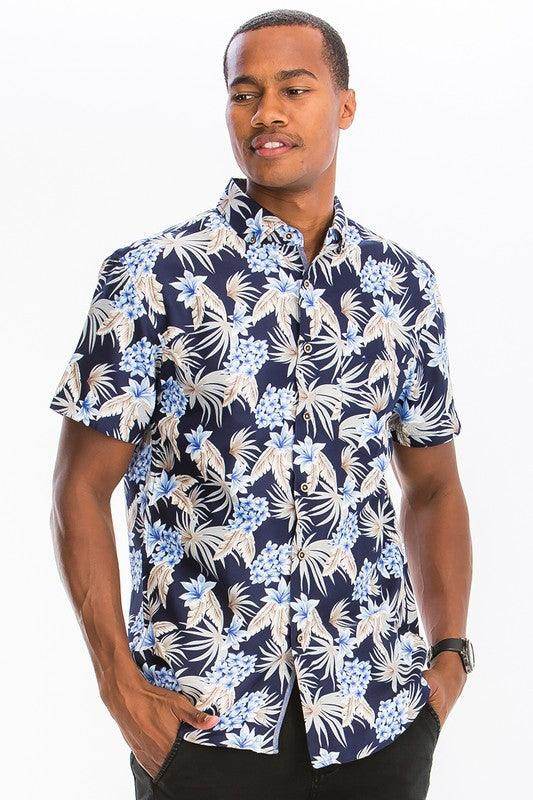 WEIV men's button down tropical shirts featuring a floral pattern for a stylish summer look