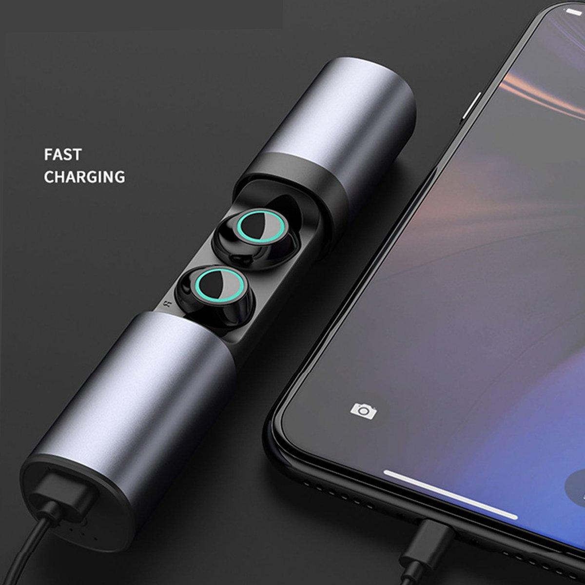 Gadgets True Twin 2 In 1 Wireless Headphones With Phone Charger