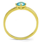 Women's Jewelry - Rings TS561 - Gold 925 Sterling Silver Ring with AAA Grade CZ in Sea Blue