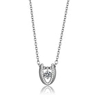 Women's Jewelry - Necklaces TS572 - Rhodium 925 Sterling Silver Necklace with AAA Grade CZ in Clear