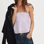 Women's lavender tube top, lightweight fabric, perfect for casual outings