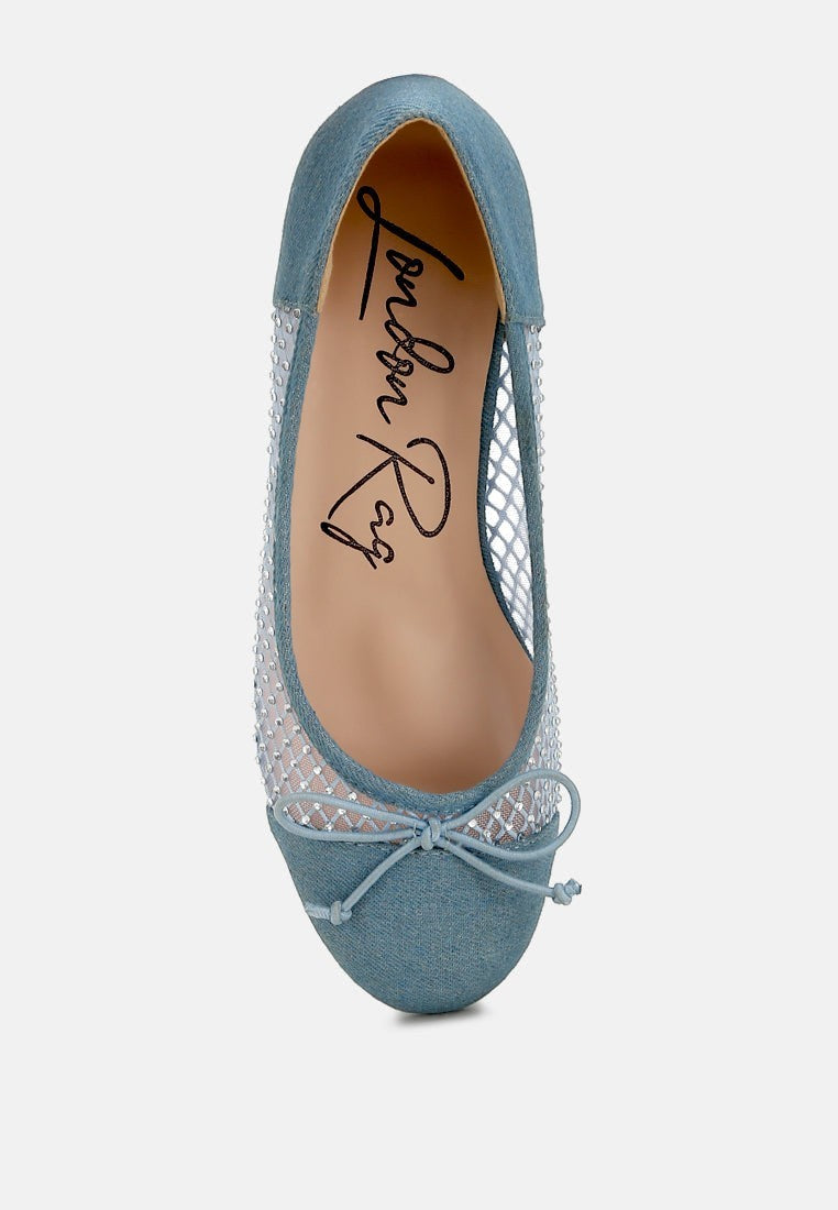 Ballerines en Jean Orami Ornées de Strass