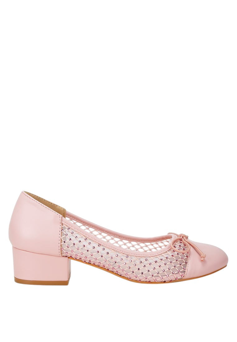 Tudum Rhinestone Detail Mesh Ballerinas