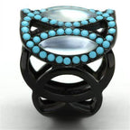 Stunning turquoise inlay statement ring for women with intricate design and elegant detailing