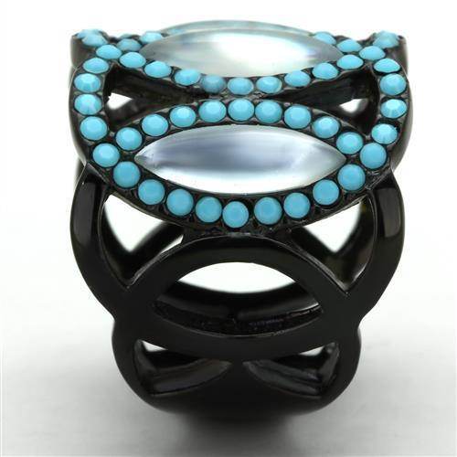 Stunning turquoise inlay statement ring for women with intricate design and elegant detailing